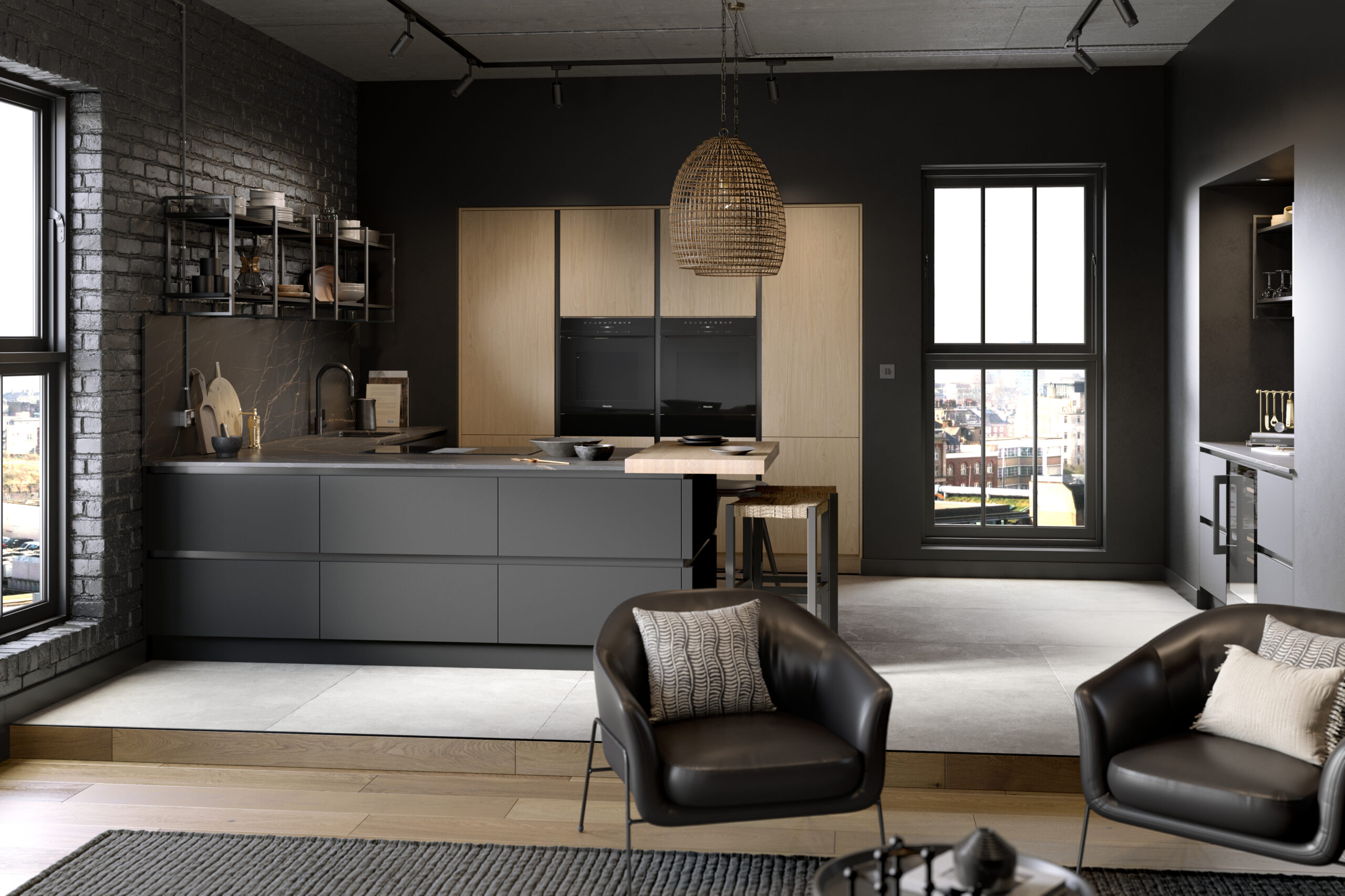 NOVUS Super Matt Jet & Woodgrain Natural Oak 1