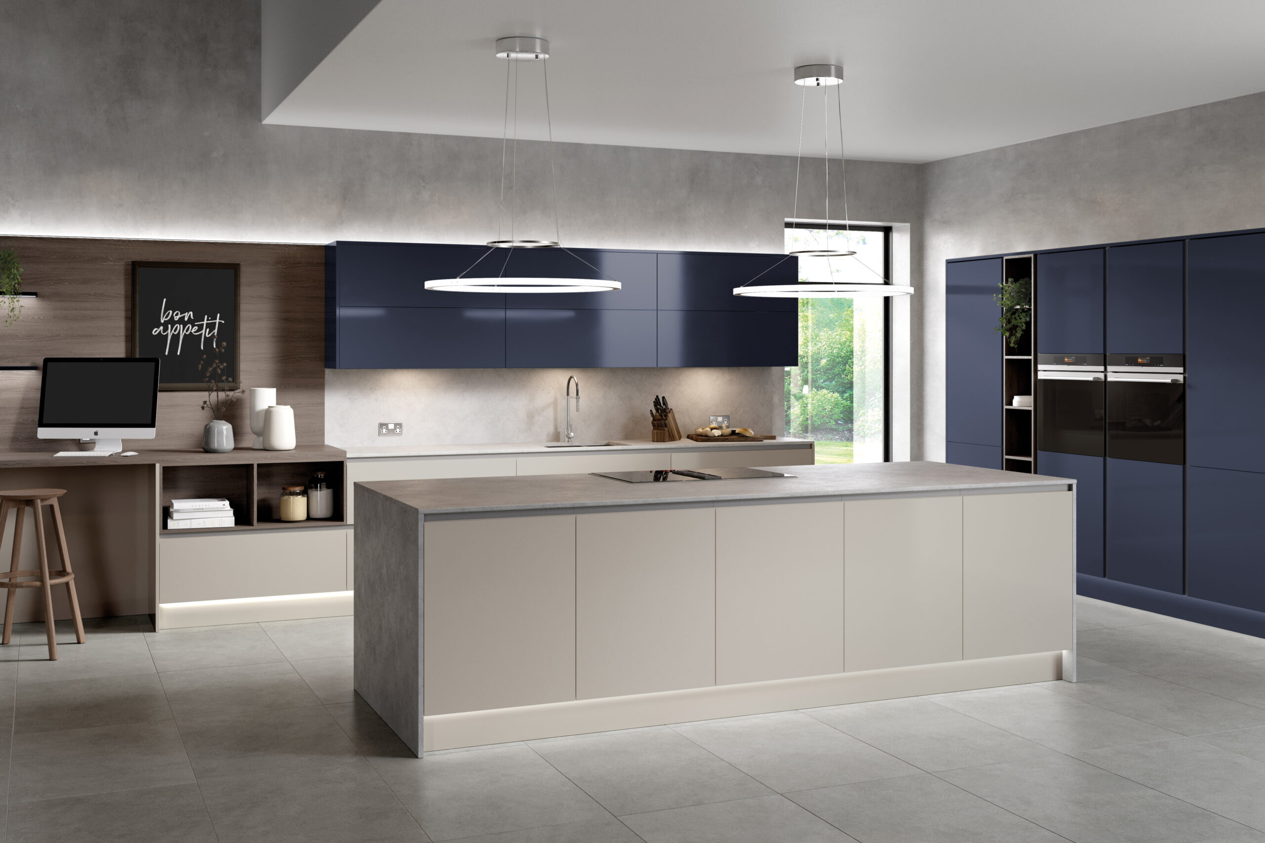 Oblique Gloss Indigo Blue & Limestone