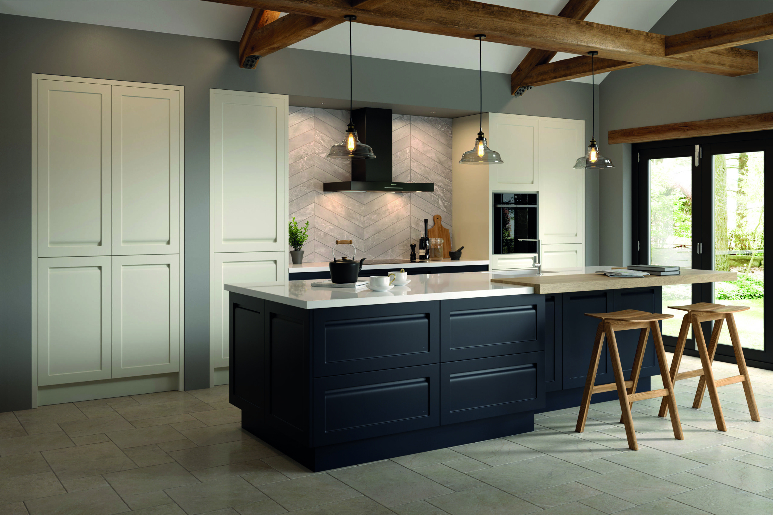 Savoy Painted Limestone & Anthracite New Splashback (2)