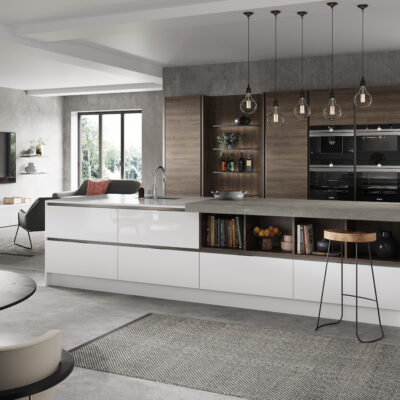 Super Gloss White & Woodgrain Gladstone Oak 1